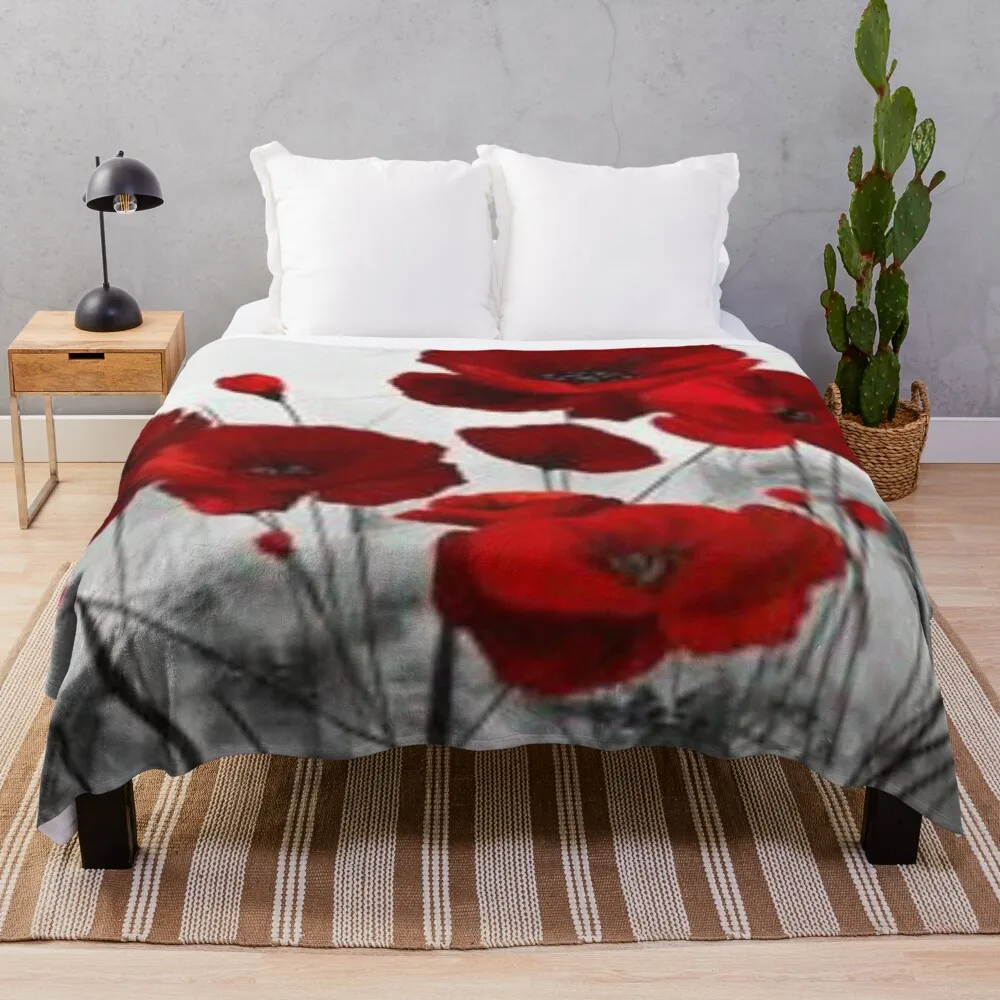 

Poppies Throw Blanket Camping Blanket