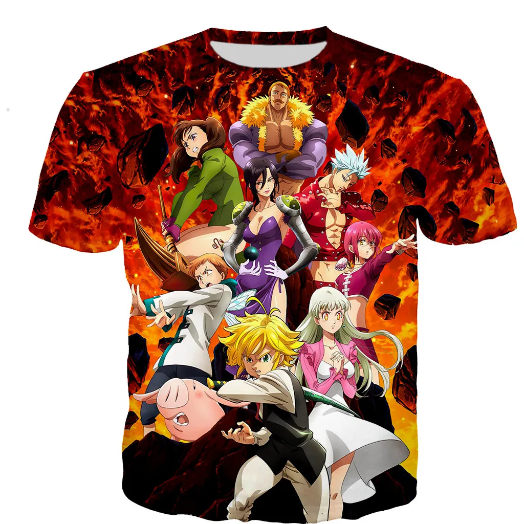

Seven Deadly Sins Nanatsu T Shirt Men Summer Anime 3D Printed T-shirts Casual Harajuku Tshirt Streetwear Tops