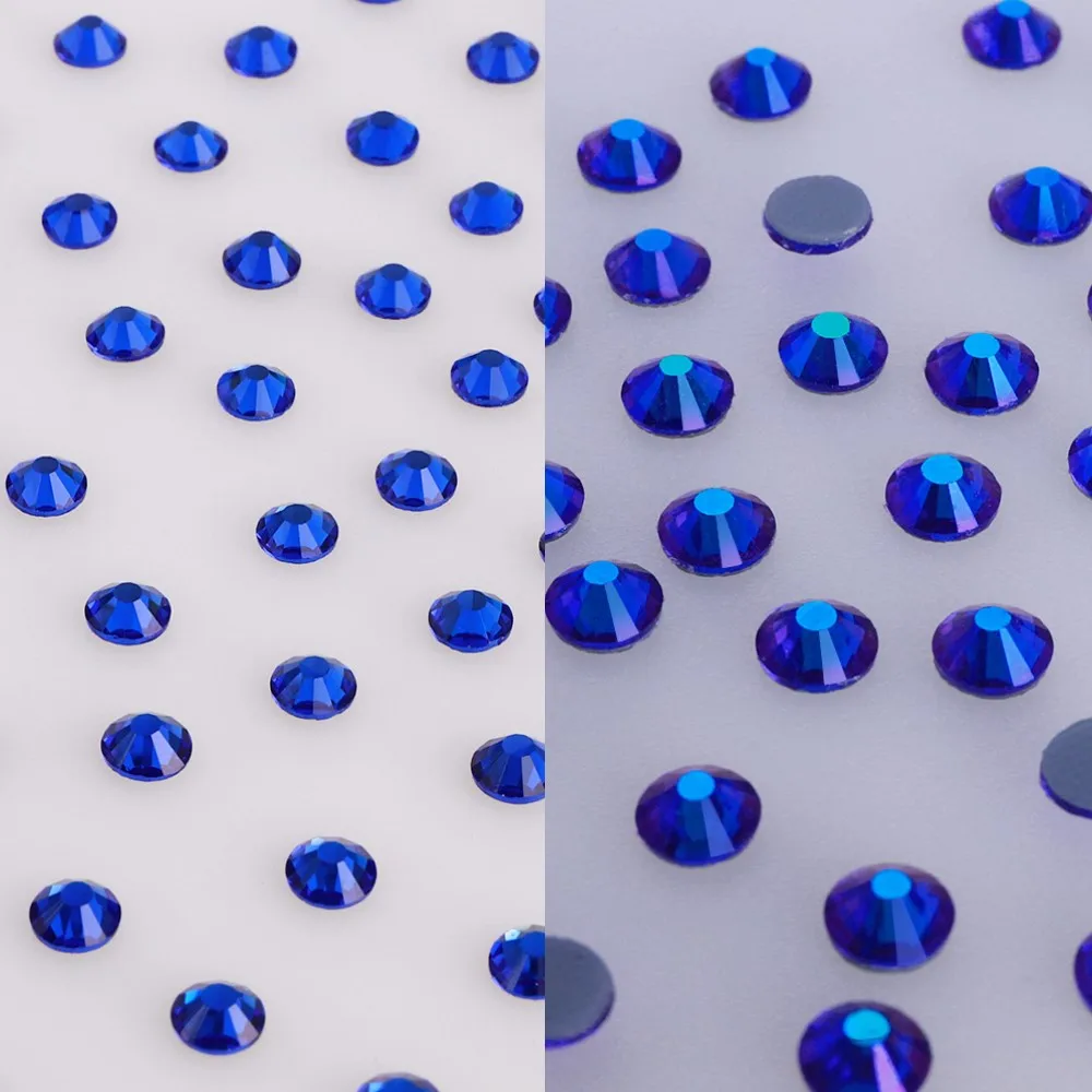 

SS3-SS30 Sapphire Hotfix Flatback Glass Rhinestones Glitter Crystal AB Strass Nail Gems Nail Art Rhinestone for Nail Decoration