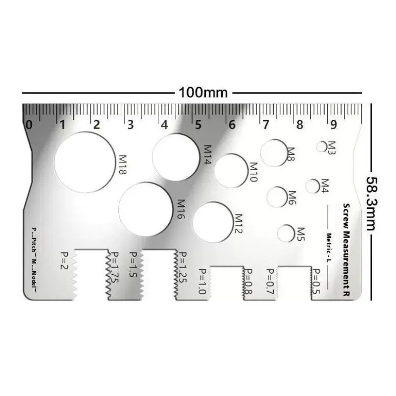 

Линейка для измерения шага резьбы, инструмент для измерения метрической резьбы для болтов, гаек и обработки, датчик угла резки винтов