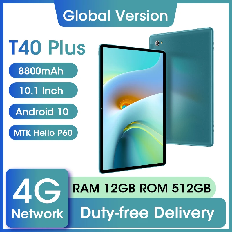 NEW T40 Plus tablet 10 inch 12GB RAM 512GB ROM tablet android 10.0 tablets MTK 10 Core Tablette 4G Network Wifi Tablet PC GPS