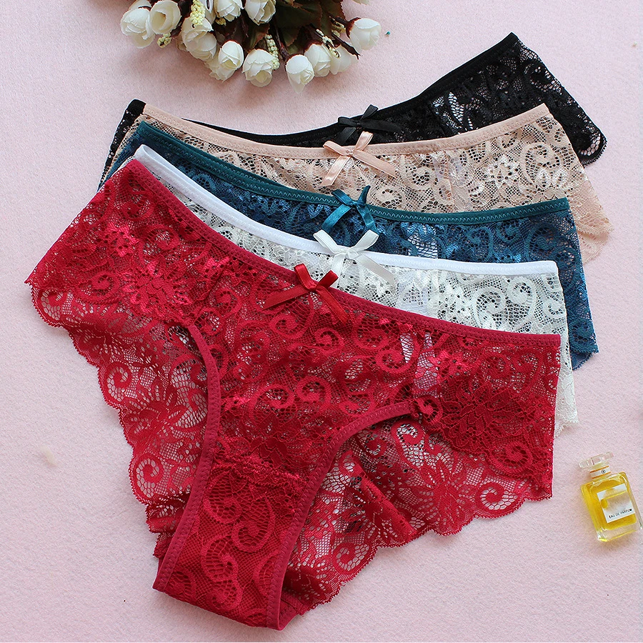 

3Pcs EU Size Women Low Waist Sexy Lace Underwear Comfortable Panties Briefs S-XL Multi-Size Selection Underpant Female Lingerie