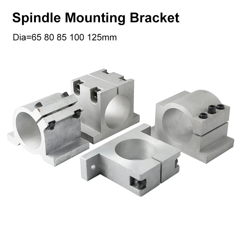 

CNC Spindle Motor Fixture 65mm 80mm 85mm 100mm 125mm Cast Aluminum Mounted Round Square Spindle Mount For CNC Router Motor