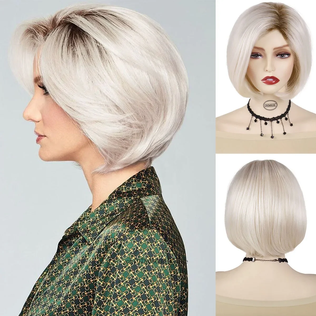 Синтетический парик для косплея Babny Old Lady короткие платиновые блондинки парики
