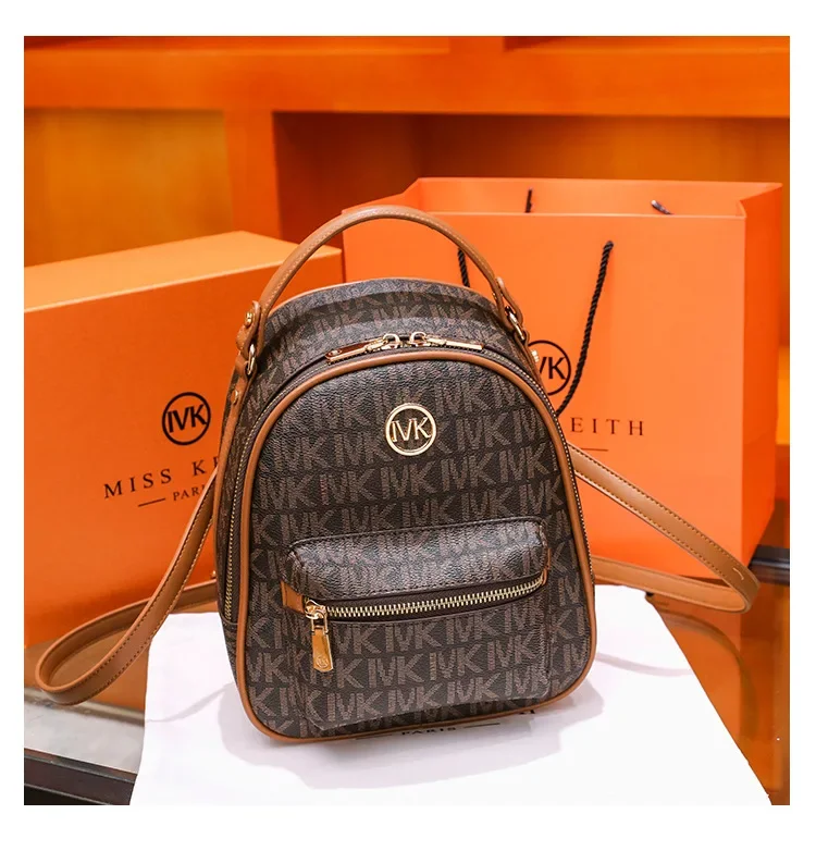 

Роскошный брендовый простой и модный рюкзак IVK с принтом в стиле ретро, Высококачественная универсальная и модная Женская дорожная сумка с надписью