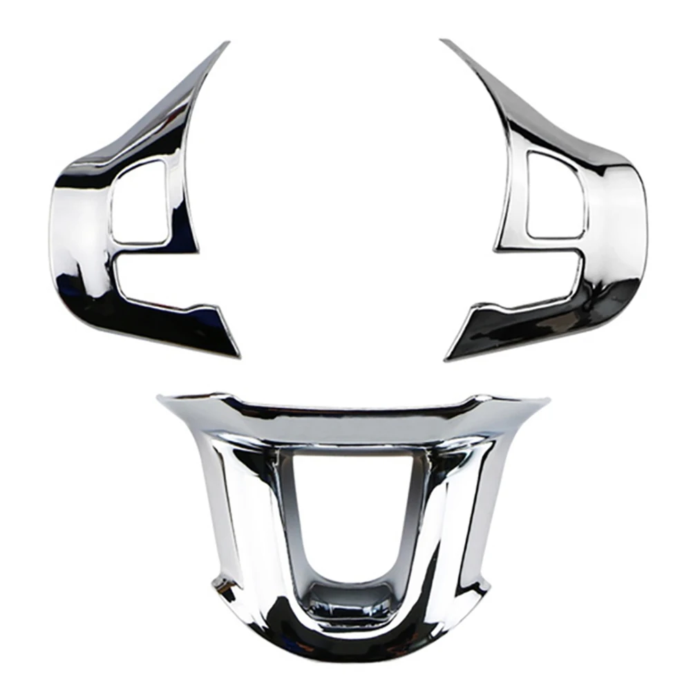 

Декоративная накладка на руль автомобиля, наклейка для Peugeot 2008 208 308 2014-2018, яркое серебро, 3 шт./компл.