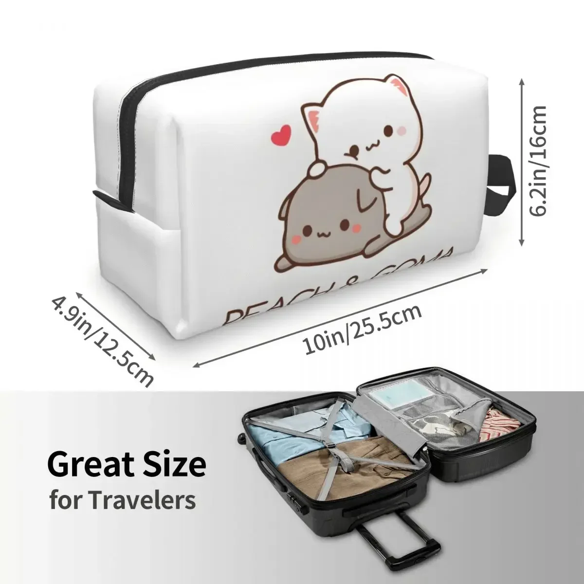 Индивидуальная мультяшная пара персиков и Гомы мочи кошка дорожная косметичка