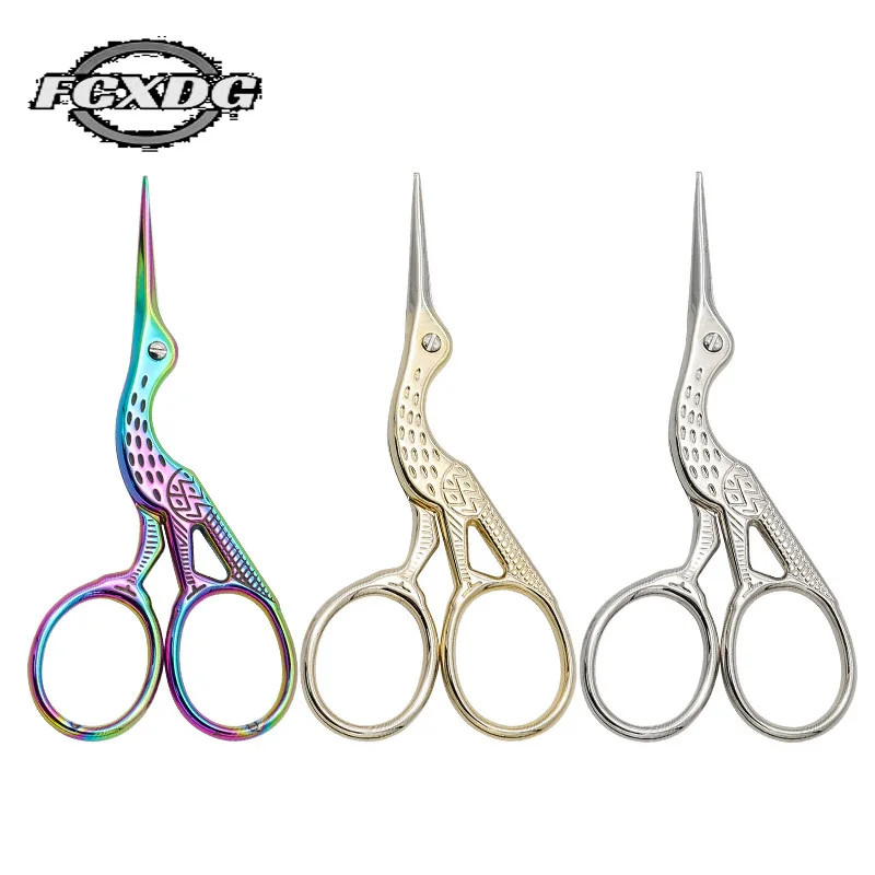 

2 Size High Quality Stainless Steel Craft Scissors Handmade DIY Sewing Tools Zig Zag Fabric Scissors Pink Antique Stork Scissors