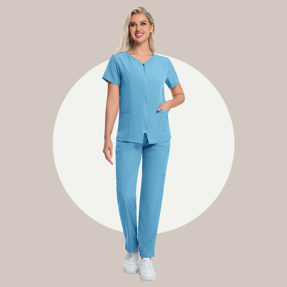 Фото Многоцветная одежда для операционной для кормления, медицинская униформа, женский скраб для медсестры, топ, костюм из 2 предметов, рабочая одежда для салона красоты №5