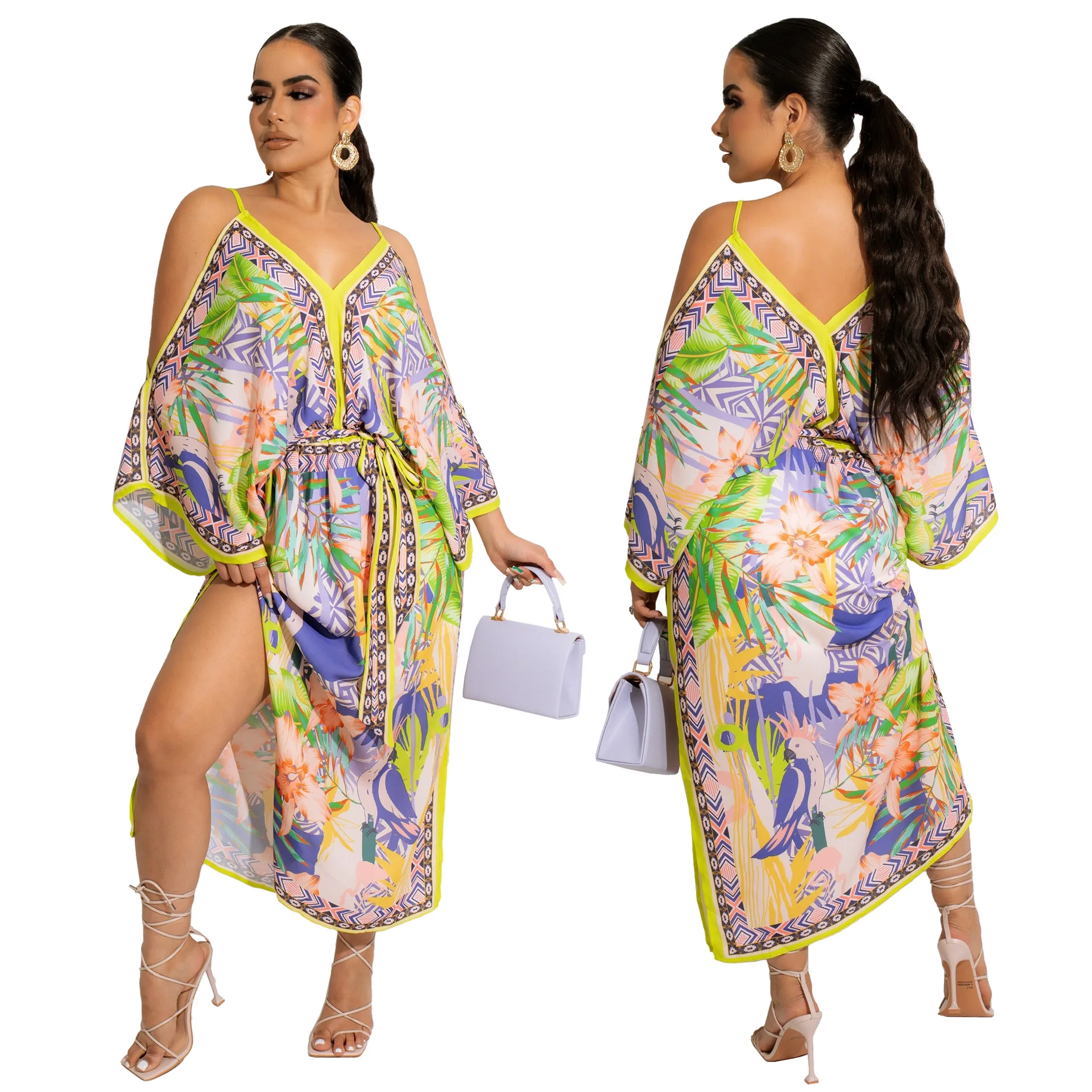 

Summer Dress Women's 2022 Summer New European and American Women's Clothing Fashion Print Suspender Dress Party Dress