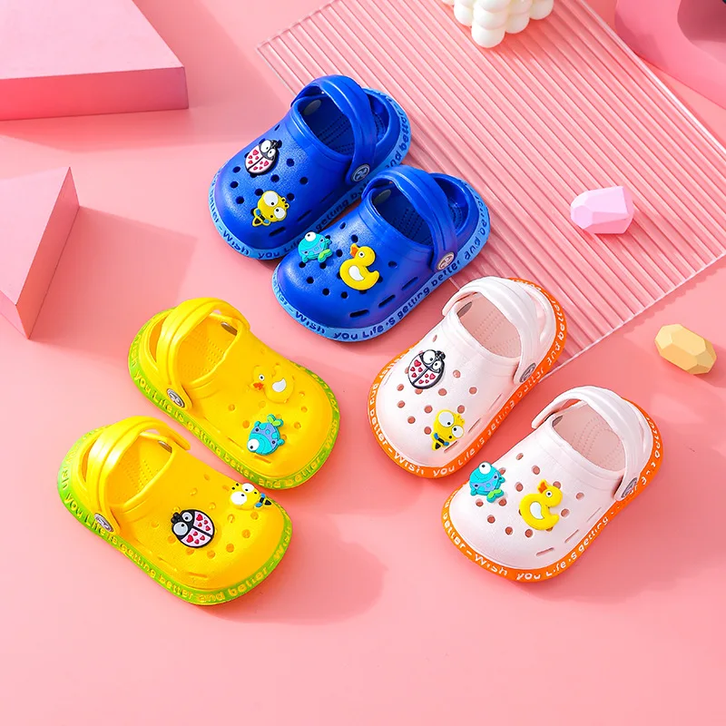 

Summer Children Sandals for Girls Soft Sole Non-slip Hole Shoe Cute Cartoon Slippers EVA Comfortable Kids Shoes Boy Beach Sandal