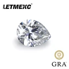 Бриллиантовые драгоценные камни Letmexc с муассанитом, D Цвет VVS1, грушевая огранка для ювелирных изделий на заказ