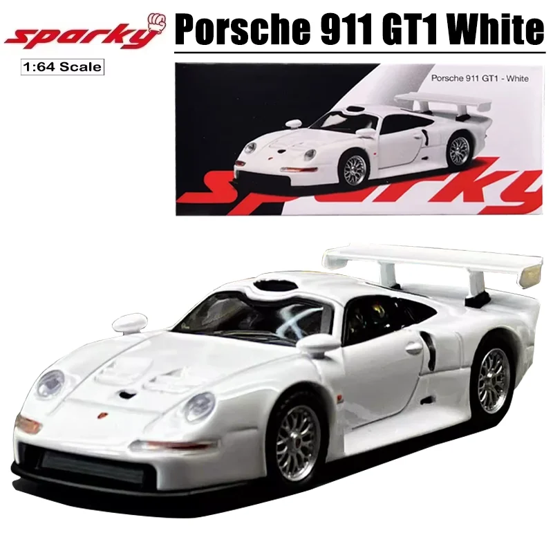 Sparky 1/64 Porsche 911 GT1 Игрушечный автомобиль из белого сплава литая под давлением