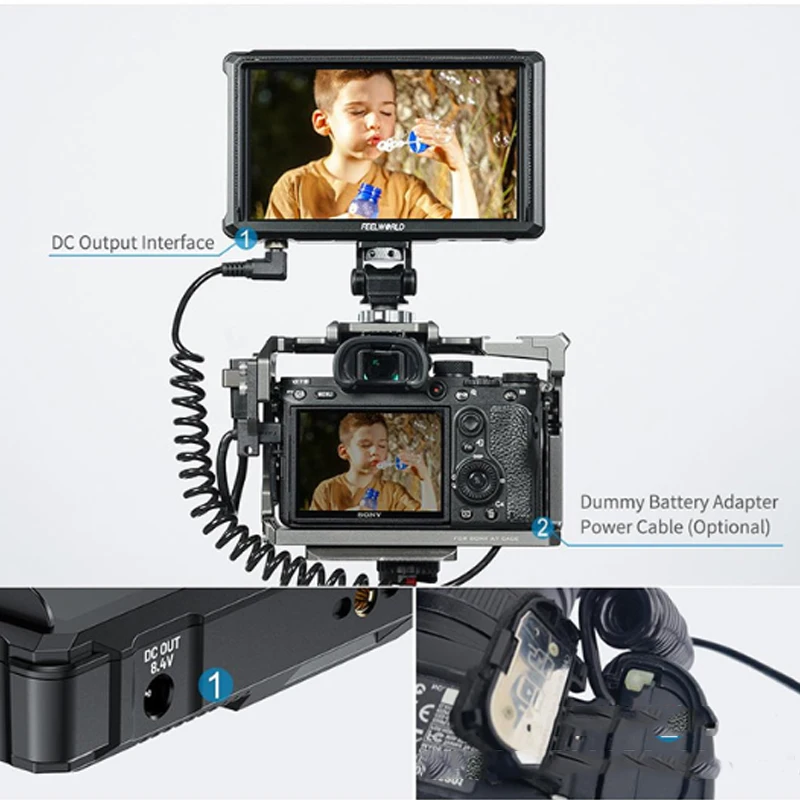FW568 PRO Полевой монитор камеры 1200 нит 6-дюймовый сенсорный экран Full HD Монитор камеры 4K HDMI 3D LUT Peaking Focus для DSLR (art.: 3920d151ac314) - 3920d151ac314