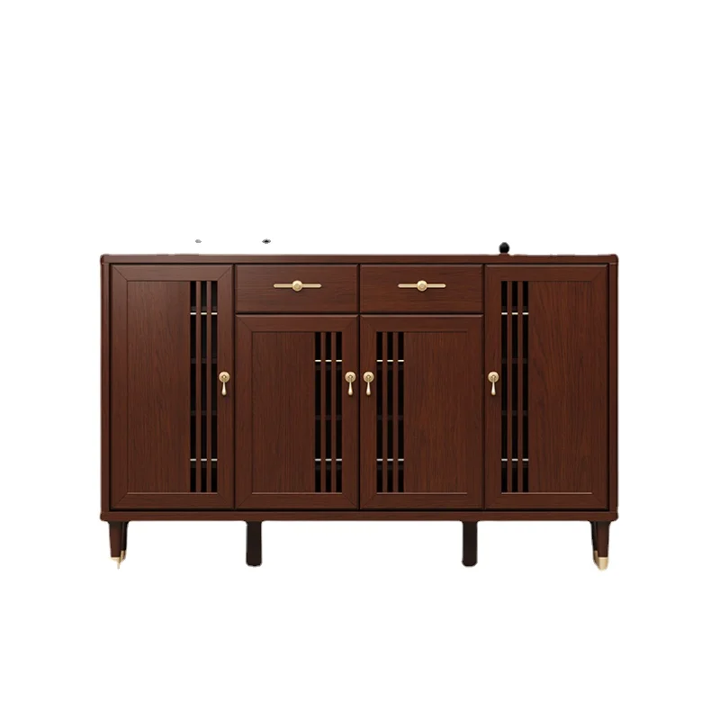 

PQF Solid Wood Grille Shoe Cabinet Storage Cabinet Hallway Entrance Cabinet Door Wall Storage