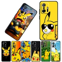 lovely pikachu anime for xiaomi 12 12x 11 11t 10t mi 9t 5g ultra pro lite tpu soft silicone black phone case cover fundas coque