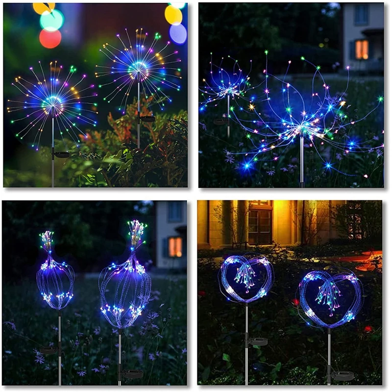 

New LED Solar Lights Waterproof Outdoor Dandelion DIY Shape Lamp Flash String Fairy Lights for Garden Landscape Lawn Decor