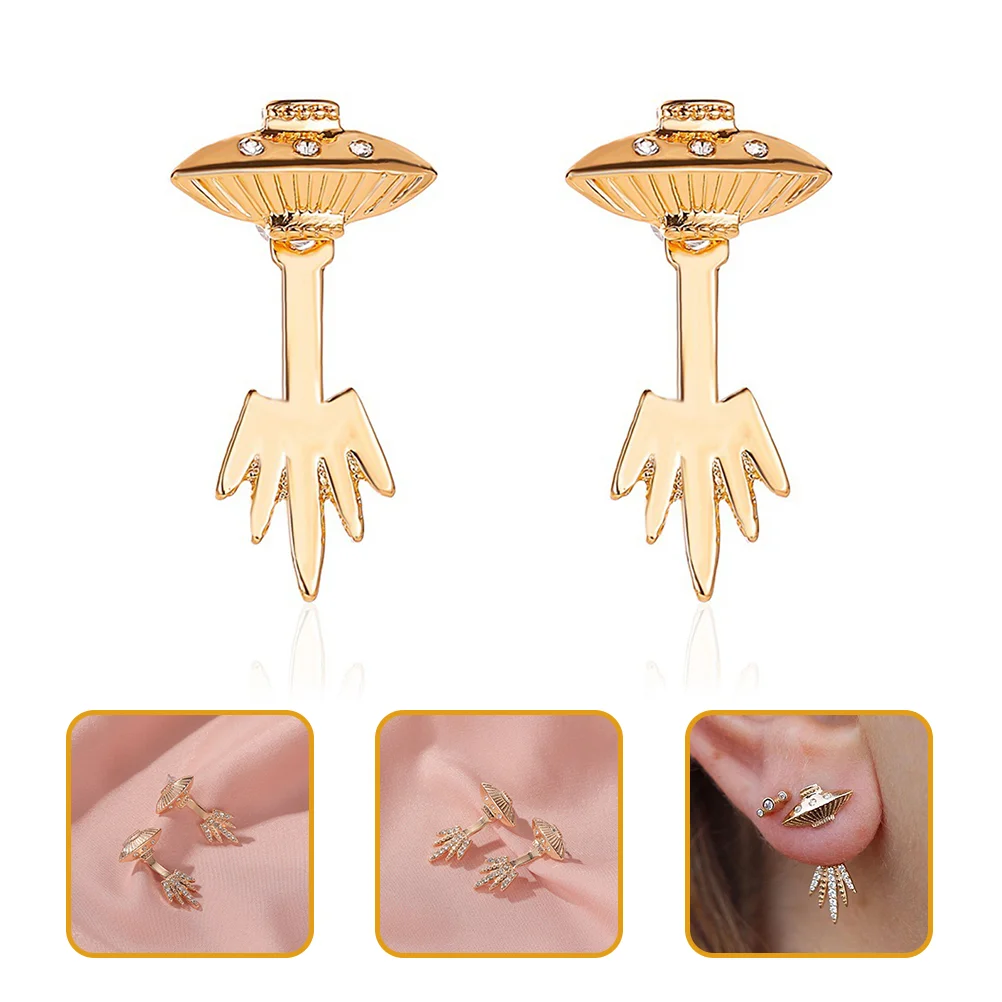 

Earrings Womendangle Dangling Funnyfrontcostume Aestheticspaceship Ufo Koreanand Space Alien Hanging Jewelry Fashion Trendy