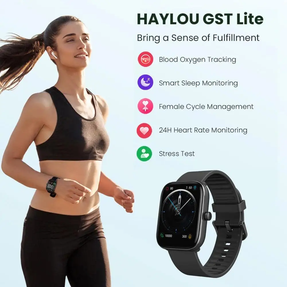 

Цифровые часы HAYLOU LS13 GST LITE, многофункциональный мониторинг здоровья, большой цветной экран, модный монитор, умные наручные часы для Евы