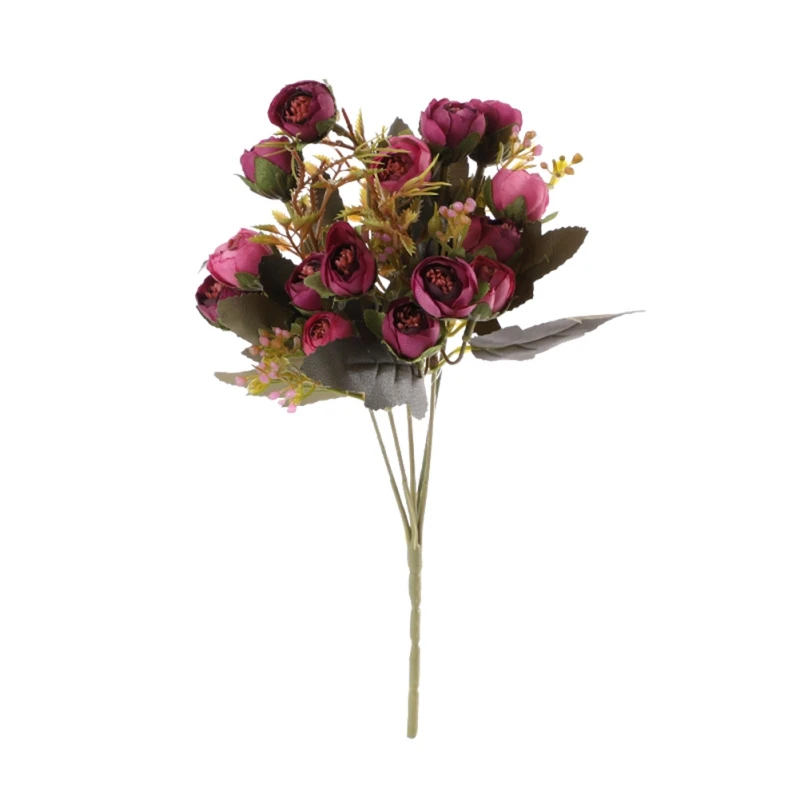 5 Forks/Bouquet Yunshi Mountain Tea Pods Small Fresh Simulation Rose Small Bud Bride Wedding Home Decoration Flower