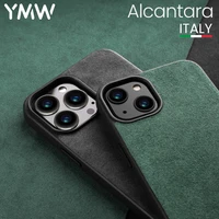 ymw alcantara case for iphone 13 pro max 12 mini 11 xr x xs max se3 7 8 plus supercar interior luxury suede leather phone cover