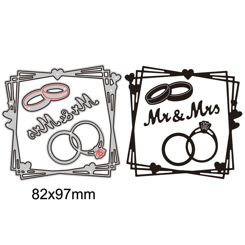 

Mr /mrs Rings Metal Cutting Die New Arrival 2023 Diecut Mould for Diy Molds Scrarpbooking Paper Cards Making Cuts Crafts