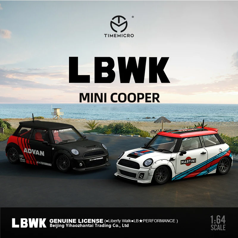 

TM In Stock 1:64 LBWK MINI R56 Advan Martini Alloy Diorama Car Model Collection Miniature Carros Toys Time Micro