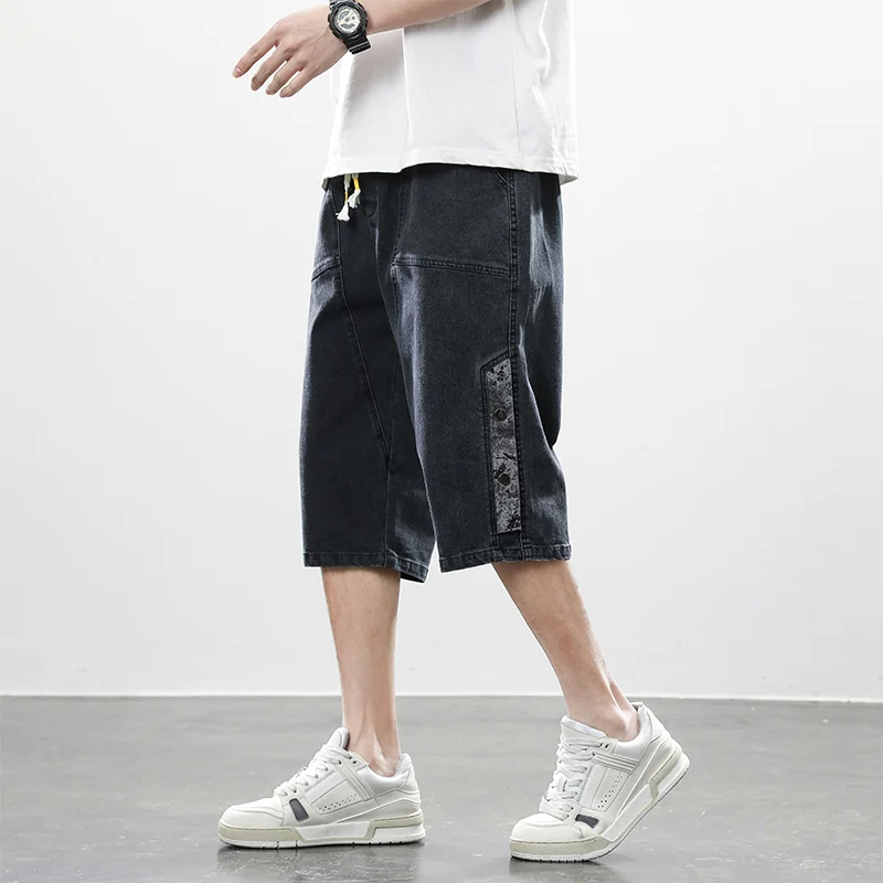 Джинсовые укороченные брюки 7XL8XL мужские осенние уличные спортивные модные