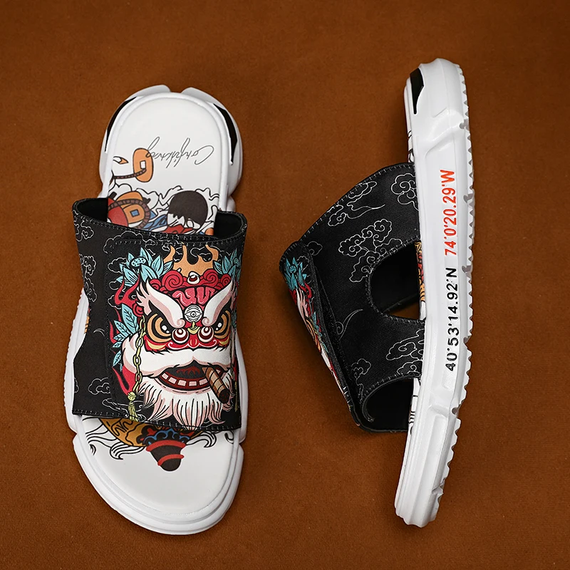 Шлепанцы мужские Нескользящие удобные мягкие сандалии на толстой подошве летняя