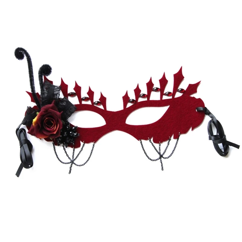 

Маскарадная маска с цветочной кисточкой, полумаска для Хэллоуина, искусственная маска, Венецианская маска, женская маска для вечернего вып...