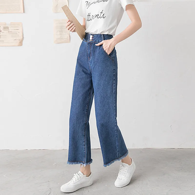 

High Waist Woman Jeans Clothes Wide Leg Denim Clothing Blue Streetwear Vintage Quality 2022 Fashion Harajuku Straight Pants