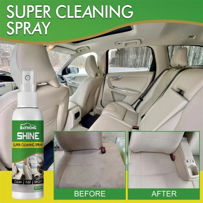 

New 100ML Rayhong Car Interior Cleaner Roof Interior Door Panel Wash Free Leather Seat Cleaning And Decontamination Spray
