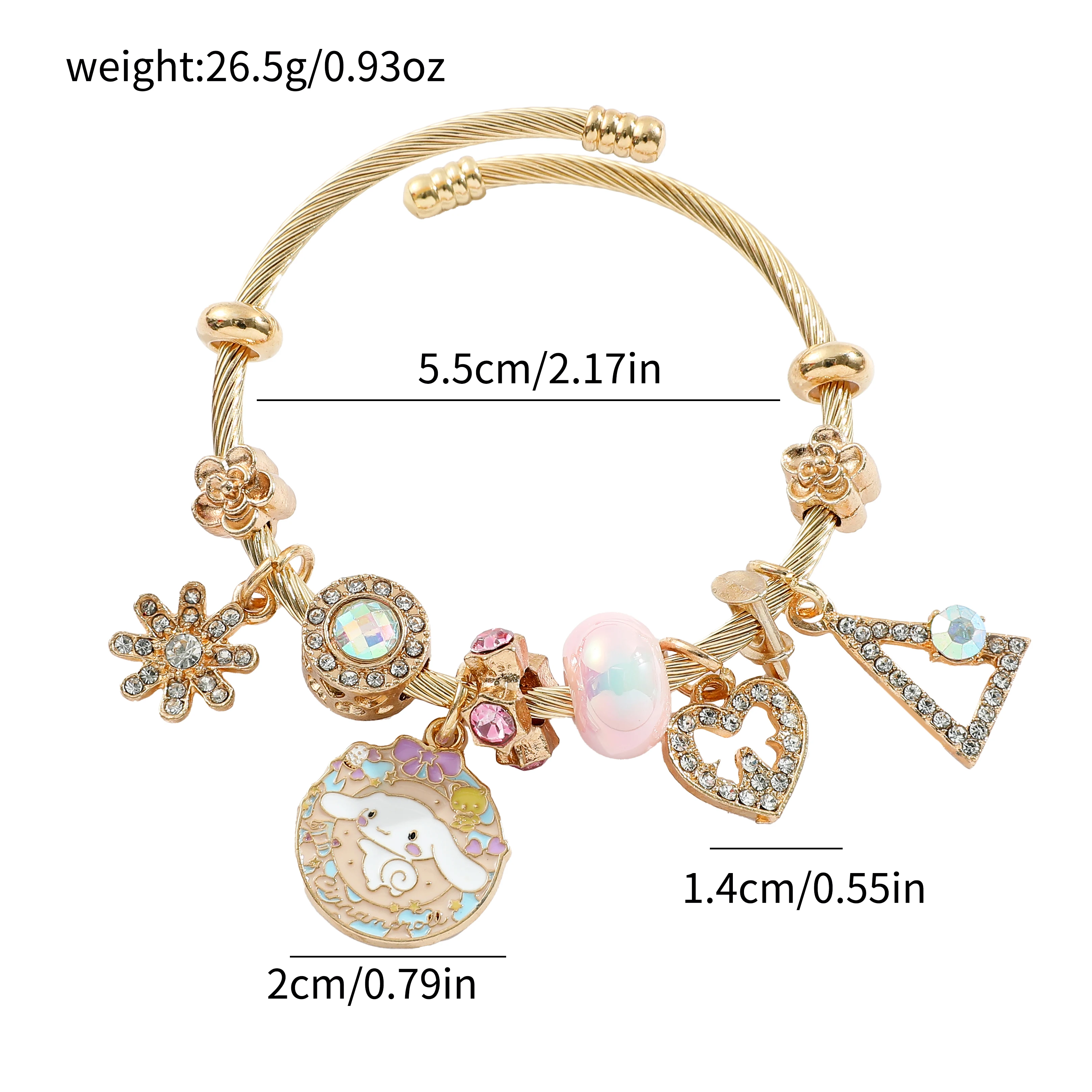 Браслет в стиле аниме Sanrio Cinnamoroll мультяшная фигурка Коричный цветок