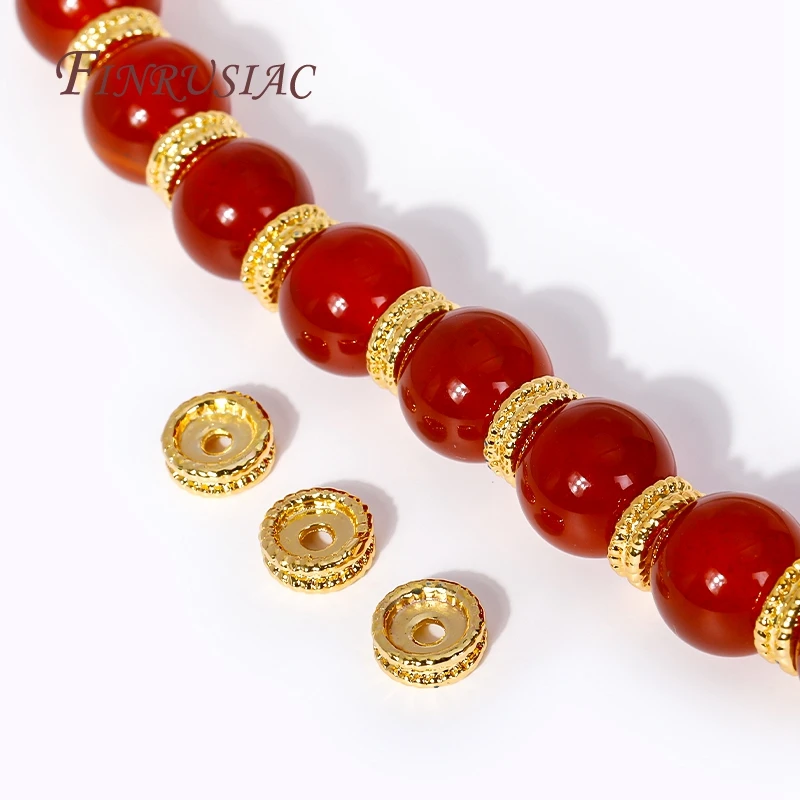 

7X3MM 18K Gold Plated Round Wheel Shape Spacer Beads Metal Beads Jewelry Making Supplies DIY Bracelet Accessories