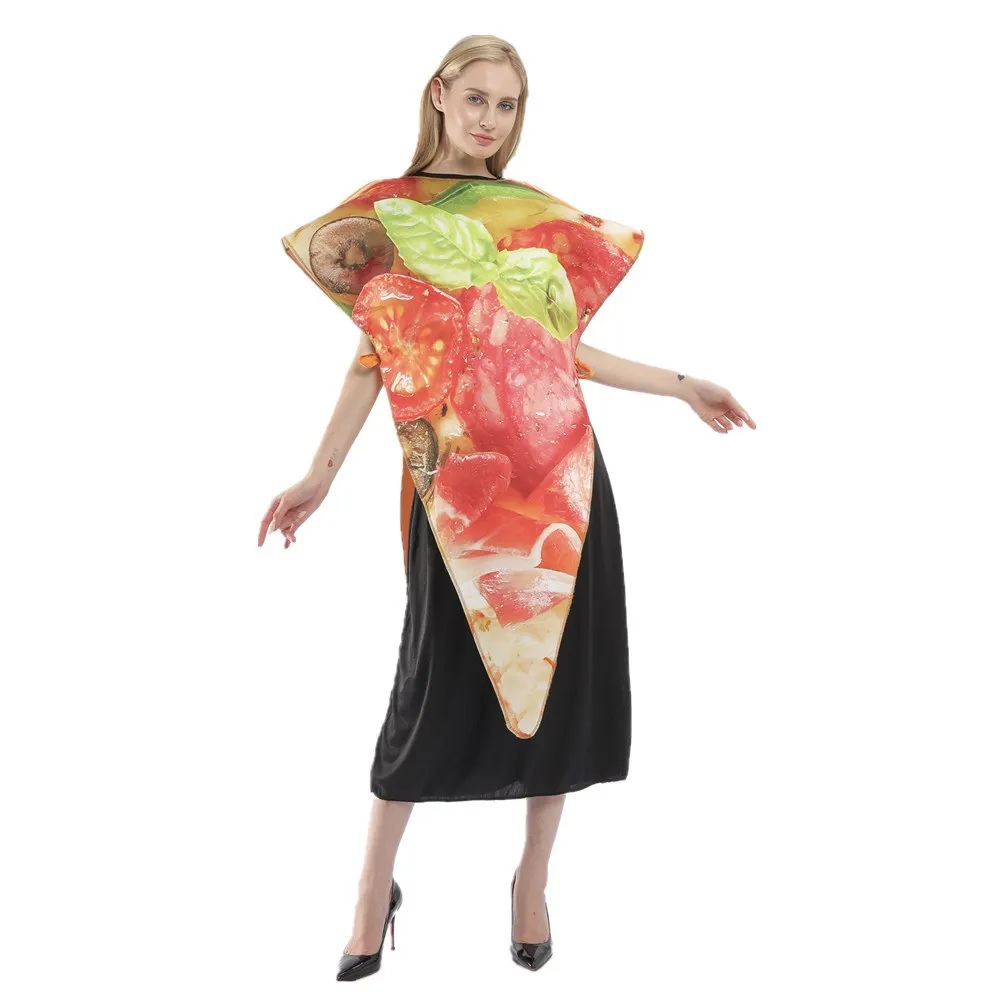 Halloween Food Cosplay Garment Pizza Adult Children Spoof Costume Stage Clothes Suit Festival Party Performance Jumpsuit Suit