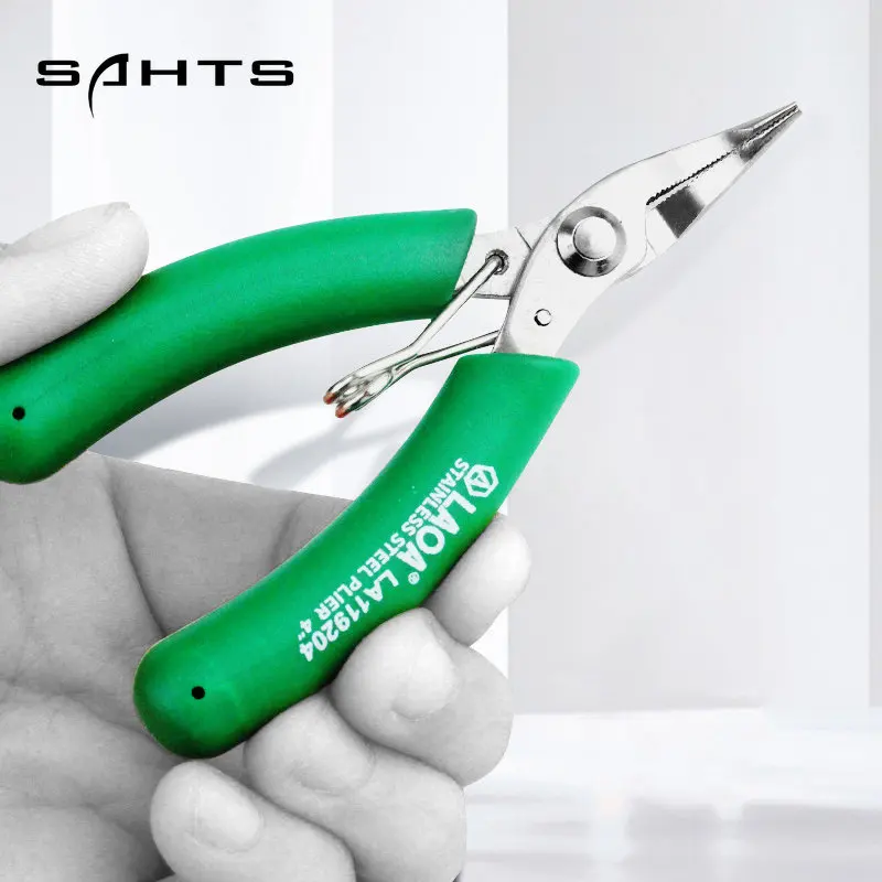 

Миниатюрные диагональные плоскогубцы SAHTS, щипцы из нержавеющей стали с длинным носом 3,5 дюйма, маленькие мягкие электронные ножницы для рез...
