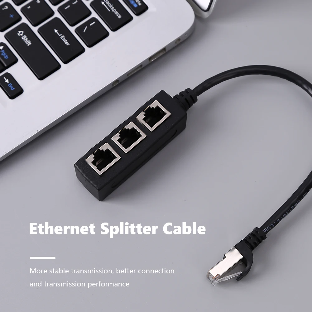 

Splitter Ethernet RJ45 Cable Adapter 1 To 3 Port LAN Network Plug Connector For Networking Extension 1 Male to 3 Female