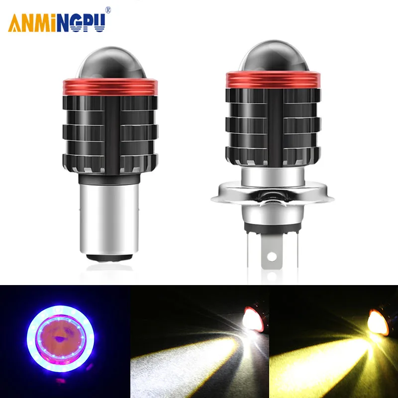 

ANMINGPU 12000LM H4 Led Motorcycle Headlight Bulb H6 BA20D CSP Moto White Yellow Hi-lo Beam Motorcycle Accessories 6000K 12V 1PC