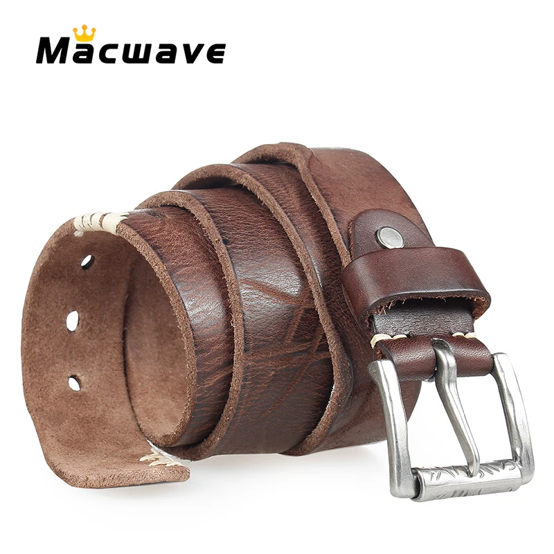Vintage Genuine Leather Men's Belt Male Luxury Pin Buckle Hip-hop Style 100% Real Cowhide Leather Belt Men For Jeans Waistband