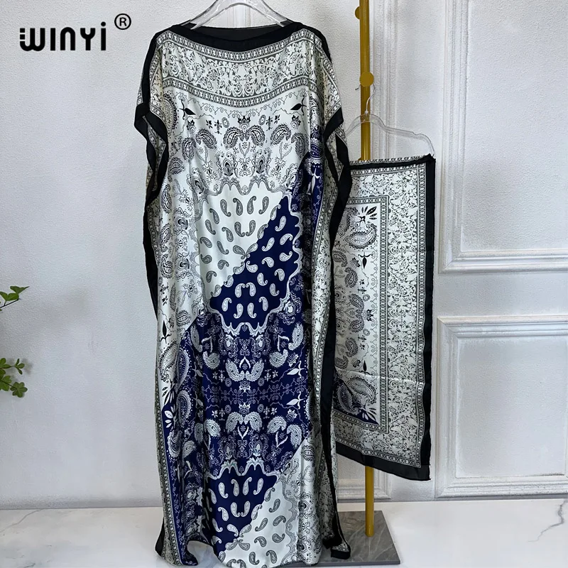 WINYI 2024 Новые африканские женщины Дашики Бохо печать мусульманская женщина Дубай