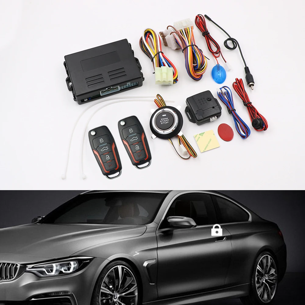

1x Car SUV Keyless Entry Engine Start SUV Keyless Alarm System Push Button Remote Starter Stop Control Auto Car Accessories Tool