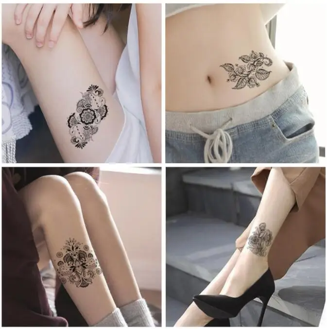 Переводные Цветочные татуировки на лицо наклейка с листьями цветами для детей