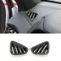for hyundai kona encino 2017 2020 abs carbon fiber car front small air outlet decoration cover trim frame lamp accessories 2pcs
