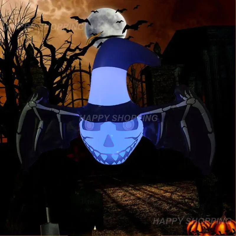 

Horror Halloween Glowing Inflatable Bat Bulit-in LED Light With Remote Control Outdoor Halloween Decorations Party