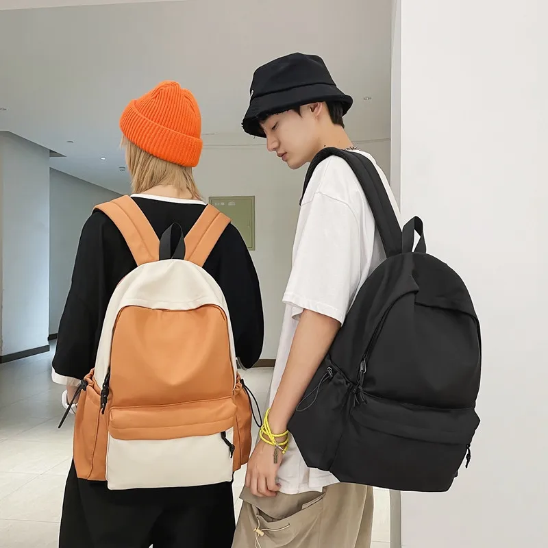 Couple Clash Colour School Bag Simple Casual Fashion Shoulder Backpack Large Capacity Multifunctional School Bag