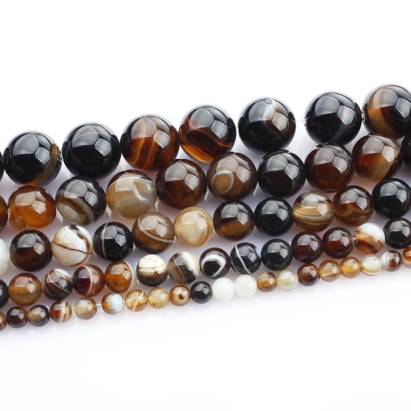 

1 Strands 15"(37~38cm) Round Natural Brown Lace Agate Stone Rock 4mm 6mm 8mm 10mm 12mm Beads Lot for Jewelry Making DIY Bracelet