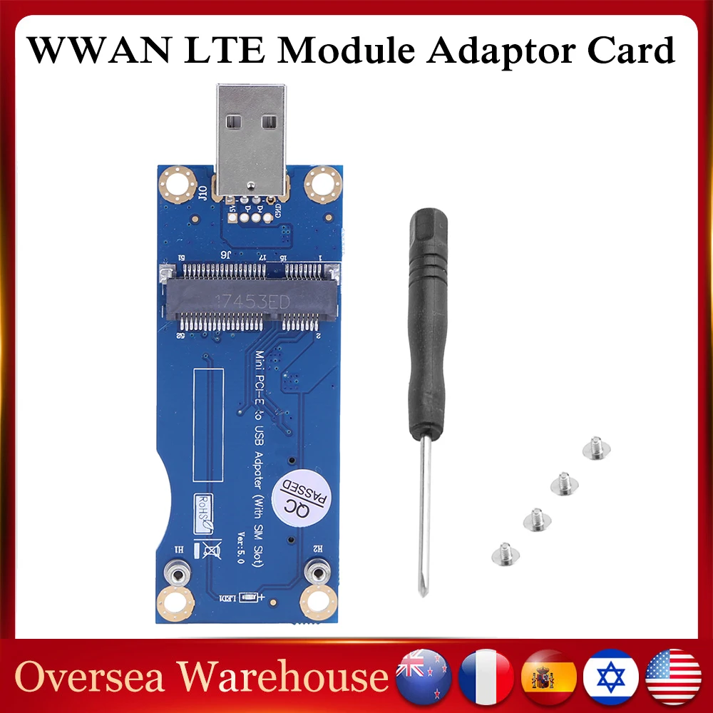 Mini PCI-E to USB Adapter WWAN/LTE Module Card 3G Wireless Mini Card to USB Port Adapter Support SIM Card Connector 6pin/8pin