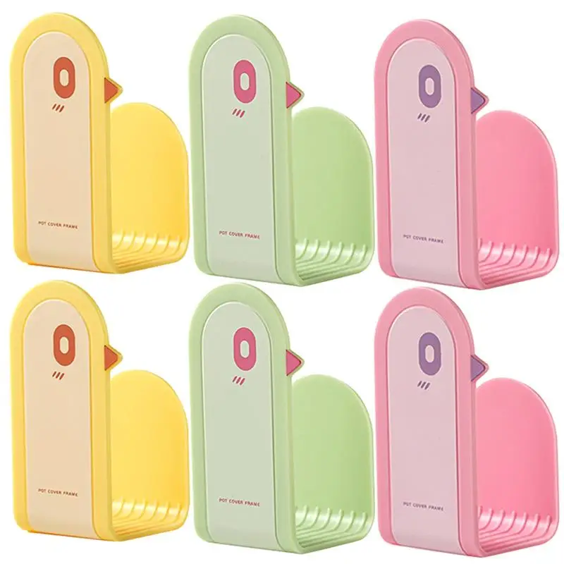 

6Pcs/Set Practical Wall Door Mounted Pot Lid Organizer Rack Hanging Pan Cutting Board Holder Kitchen Storage Shelf Space Saving