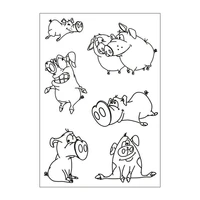 cute pig transparent clear silicone stamps for diy scrapbooking material embossing decoration album card rubber stamp 1116cm