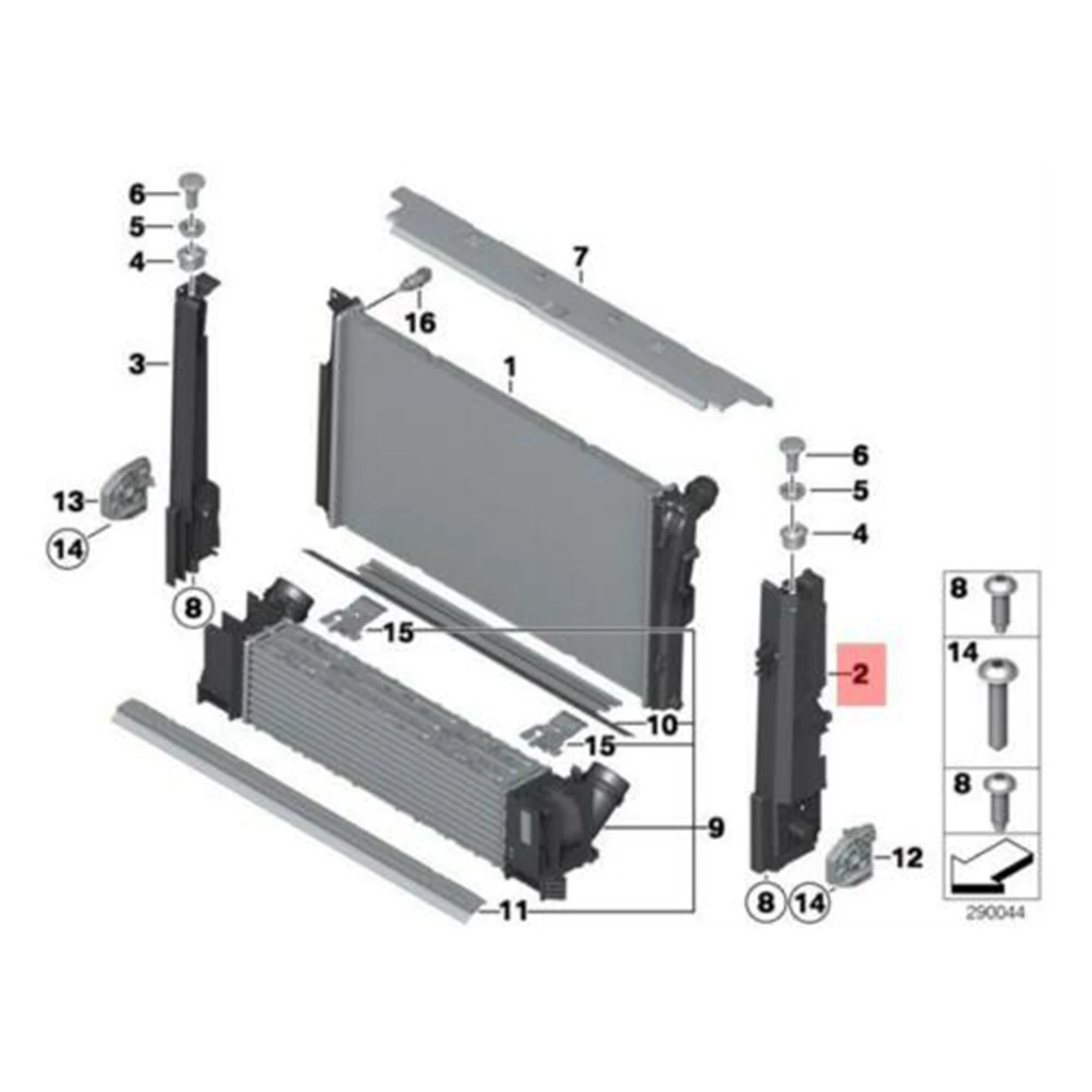 1 пара для-BMW F30 328I 335I F32 428I 435I правый и левый кронштейн радиатора 17117600537 17117600536